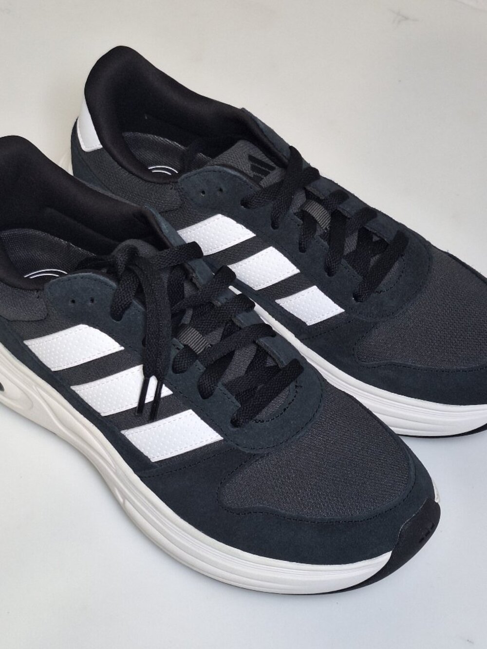 adidas Cloudfoam Cuxxion Wide Men's Size 9.5 Core Black White Sneaker Running